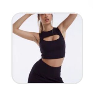 Black Cut-Out Women's Top